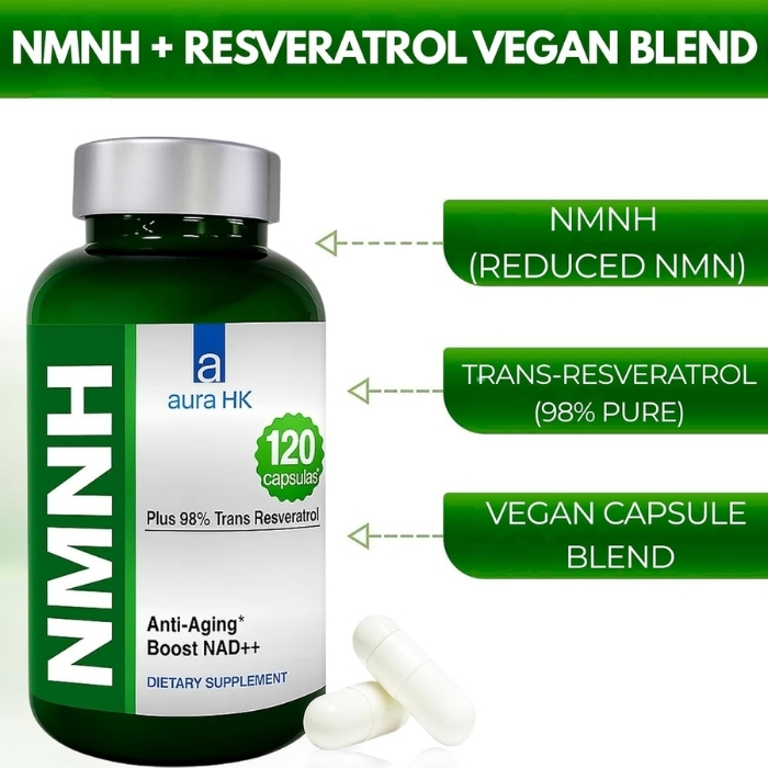 NMNH 1100mg + Resveratrol 200mg NAD+ Supplement - Image 7